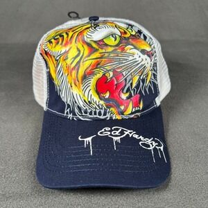 Ed Hardy Truck Cap Unisex Tiger Tattoo Y2K Mesh Back Strapback Preppy Casual NWT